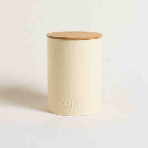 LATA REDONDA TAPA BAMBOO AMARILLO PASTEL COFFEE  11X15CM 